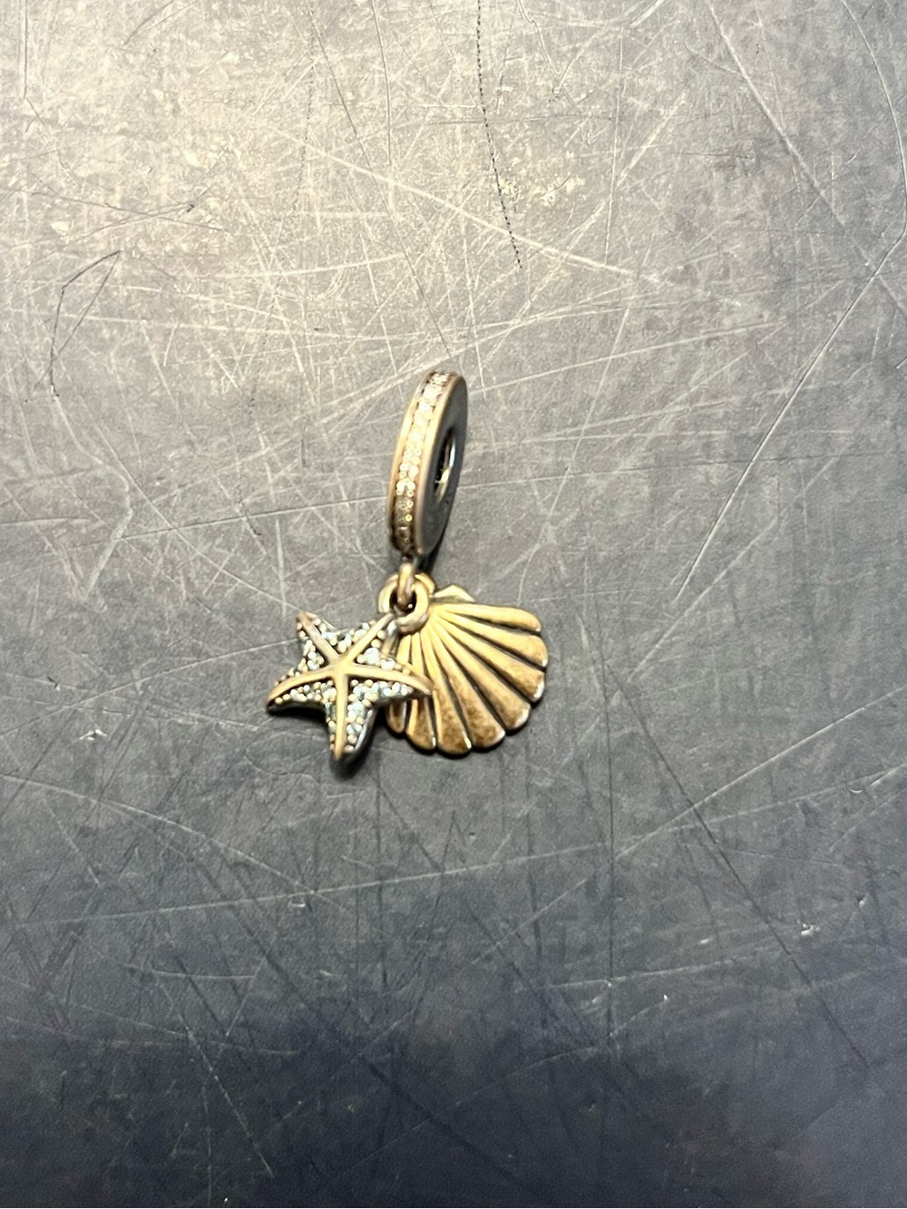 Pandora silver Tone Starfish & Shell Charm